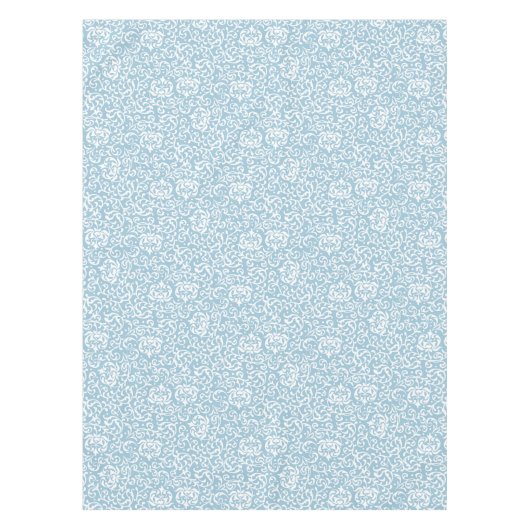 Elegant Eggshell Blue Tudor Gardens Floral Damask Tafelkleed (Voorkant)