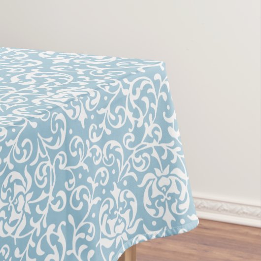 Elegant Eggshell Blue Tudor Gardens Floral Damask Tafelkleed (Voorbeeld)