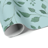 Elegant Eggshell Blue Waterverf Foliage Patroon Cadeaupapier (Rol Hoek)