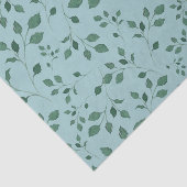 Elegant Eggshell Blue Waterverf Foliage Patroon Tissuepapier (Detail)