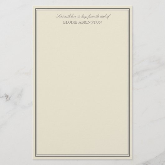 Elegant Eggshell verzonden met Love & Hugs Briefpapier (Voorkant)