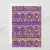 Elegant Egyptisch Patroon Gouden Trouwring Kaart (Achterkant)