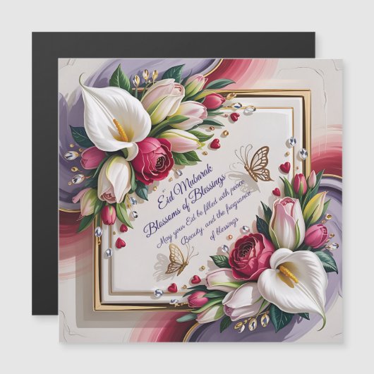 Elegant Eid Al Adha Greeting Card with White Calla (Voorkant / Achterkant)