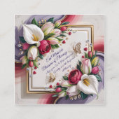 Elegant Eid Al Adha Greeting Card with White Calla Vierkante Visitekaartje (Voorkant)