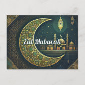 Elegant Eid al-Fitr Briefkaart Eid Mubarak Vakanti (Voorkant)