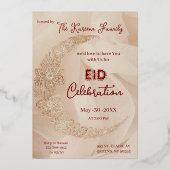 Elegant EId Celebration Eid Party Invitation Folie Feestdagenkaart (Voorkant)