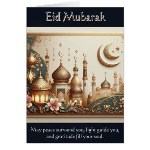 Elegant Eid Kaart – Vrede, Licht en Dankbaarheid