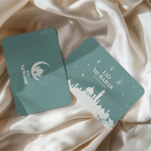 Elegant Eid Mubarak 1447 Hijri Wenskaart Visitekaartje