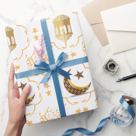 Elegant Eid Mubarak Arabisch Kalligrafie goud wit Cadeaupapier (Geschenken)