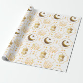 Elegant Eid Mubarak Arabisch Kalligrafie goud wit Cadeaupapier (Uitgerold)