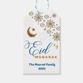 Elegant Eid Mubarak Arabische Kalligrafie Maan Ste Cadeaulabel