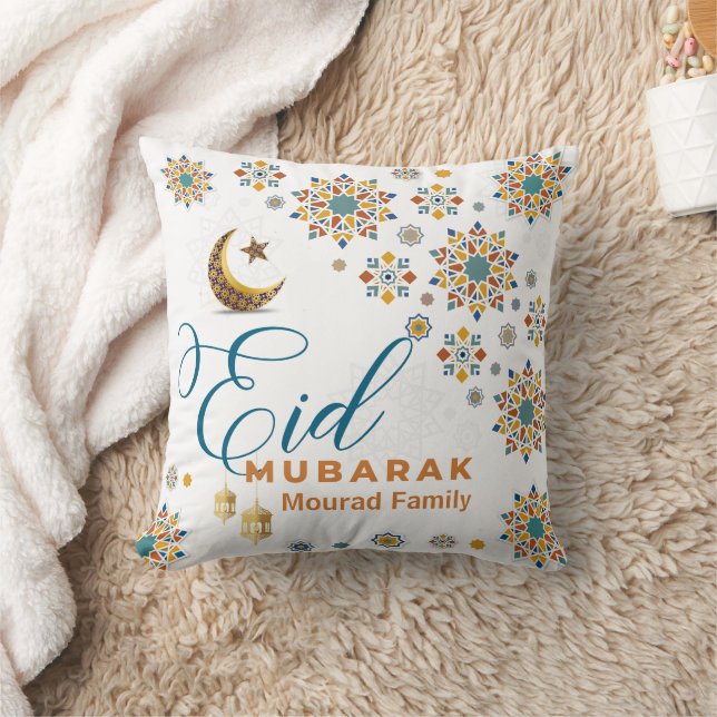 Elegant Eid Mubarak Arabische Kalligrafie Maan Ste Kussen (Deken)