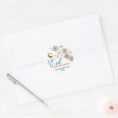 Elegant Eid Mubarak Arabische Kalligrafie Maan Ste Ronde Sticker (Envelop)