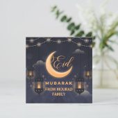 Elegant Eid Mubarak Calligrafie Feestdagenkaart (Staand voorkant)