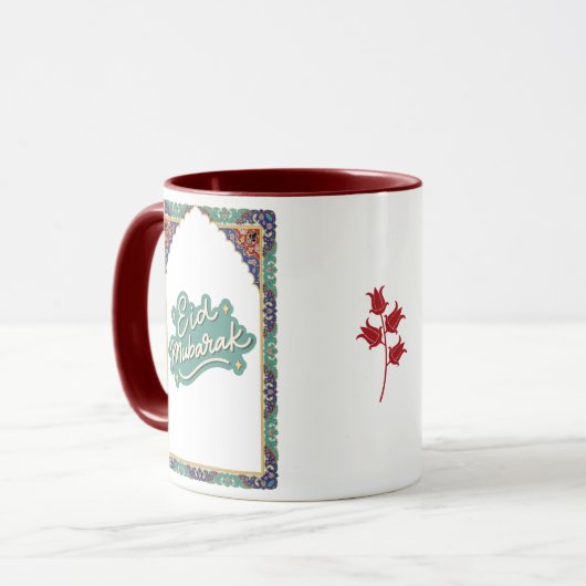 Elegant Eid Mubarak Gift Mug with Turkish design Mok (Voorkant links)