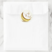 Elegant Eid Mubarak Gold Moon Ronde Sticker (Tas)