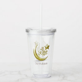 Elegant Eid Mubarak Gold Moon Star Acryl Drinkbeker