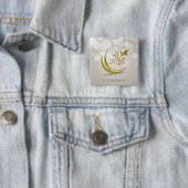 Elegant Eid Mubarak Gold Moon Star - Button (In situ)