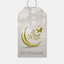 Elegant Eid Mubarak Gold Moon Star - Cadeau Label Cadeaulabel
