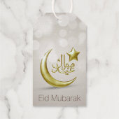 Elegant Eid Mubarak Gold Moon Star Cadeaulabels (Achterkant)