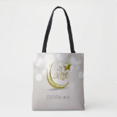 Elegant Eid Mubarak Gold Moon Star - Canvas tas (Voorkant)