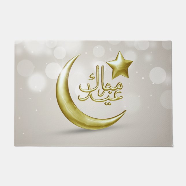 Elegant Eid Mubarak Gold Moon Star - Doormat Deurmat (Voorkant)