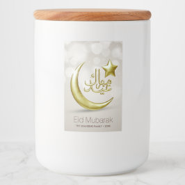 Elegant Eid Mubarak Gold Moon Star - Eten Label Voedselcontainer Etiket