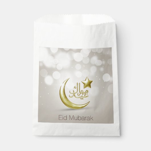 Elegant Eid Mubarak Gold Moon Star - Favor Bag Bedankzakje (Voorkant)