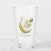 Elegant Eid Mubarak Gold Moon Star Glas (Achterkant)