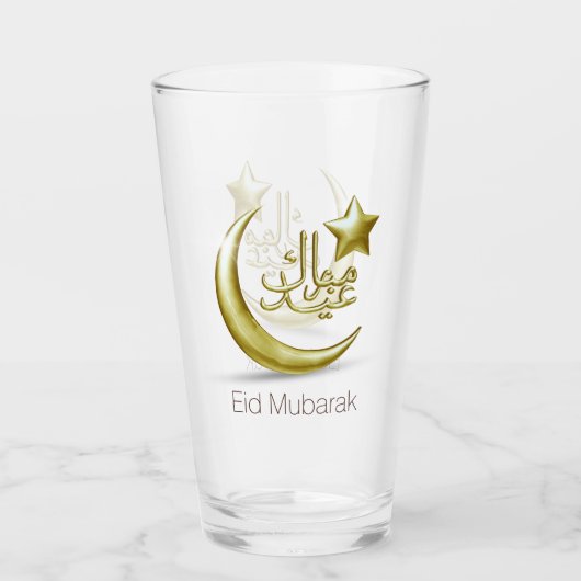 Elegant Eid Mubarak Gold Moon Star Glas (Voorkant)