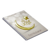 Elegant Eid Mubarak Gold Moon Star - Notitieboek (Rechterzijde)