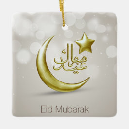 Elegant Eid Mubarak Gold Moon Star - Ornament