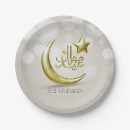 Elegant Eid Mubarak Gold Moon Star - Papieren Bord