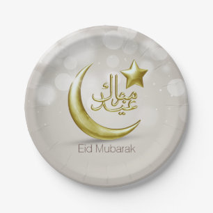 Elegant Eid Mubarak Gold Moon Star - Papieren Bord