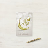 Elegant Eid Mubarak Gold Moon Star Post-it® notes (Op bureau)