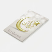 Elegant Eid Mubarak Gold Moon Star Post-it® notes (Schuin)