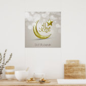 Elegant Eid Mubarak Gold Moon Star - Poster afdruk (Keuken)