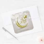 Elegant Eid Mubarak Gold Moon Star - Sticker (Envelop)