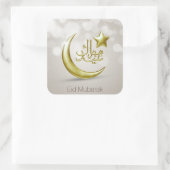 Elegant Eid Mubarak Gold Moon Star - Sticker (Tas)