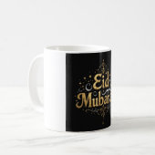 Elegant Eid Mubarak Gold Typografie Koffiemok (Voorkant links)