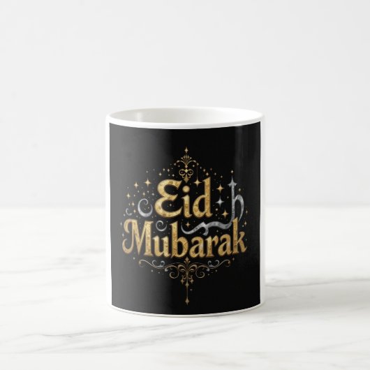 Elegant Eid Mubarak Gold Typografie Koffiemok (Center)