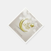 Elegant Eid Mubarak Gouden Maan Ster - Papieren se Servet (Hoek)