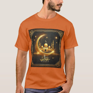 Elegant Eid Mubarak Halve Maan Moskee Tshirt