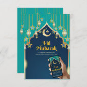 Elegant Eid Mubarak Kaart (Voorkant / Achterkant)