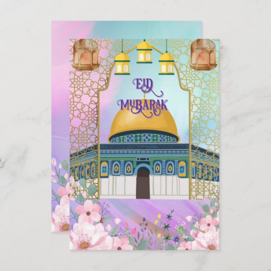 Elegant Eid Mubarak Kaart (Voorkant / Achterkant)