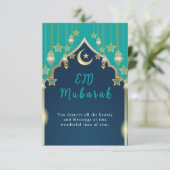 Elegant Eid Mubarak Kaart (Staand voorkant)