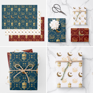 Elegant Eid Mubarak Kalligrafie goud Inpakpapier Vel