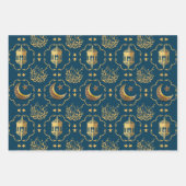 Elegant Eid Mubarak Kalligrafie goud zwart blauw Inpakpapier Vel (Voorkant 3)