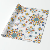 Elegant Eid Mubarak Kalligrafie kleurrijk Cadeaupapier (Uitgerold)