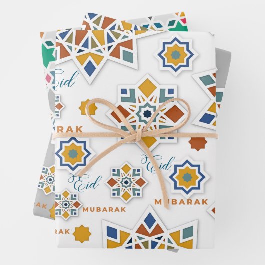 Elegant Eid Mubarak Kalligrafie kleurrijk Inpakpapier Vel (In situ)